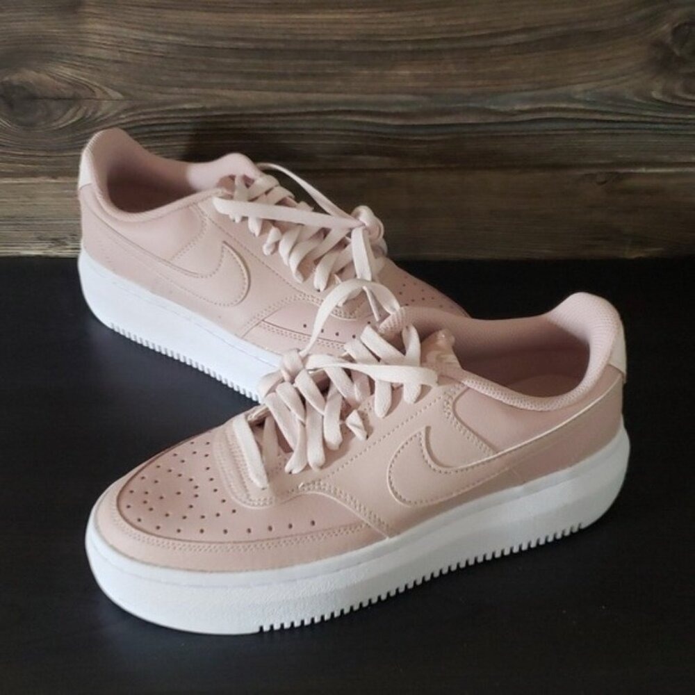 Nike Court Vision Alta LTR Womens 10 Pink Oxford Platform Sneakers Coquette